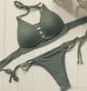 Kadın Bandaj Seksi Katı Bikini Setleri 2 adet Sütyen Külot Set Moda Bayan Giyim Mayo Plaj Bikini