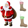 クリスマスストッキングキャンバスソックスバッグクリスマスストッキングギフトバッグクリスマスツリー装飾7色12 * 18インチ/ 30 * 45cm