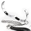 BDSM Sexo Metal Chain Collar com coleira BDSM Bondage Fetishs Colar Adulto Erotic Slave Games Brinquedos sexuais para mulheres Acessórios de sexo Y19052403