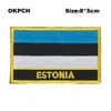 Dominikanska Rep. Flagga patchar Broderade Flagga Patches National Flag Patches för Kläder DIY Dekoration PT0052-R