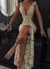 2021 Sexig pounging v Neck Tight High Split Evening Dresses Full Lace Side Cutaway Backless Prom Dress Beaded Party Gowns Maxi Wesr