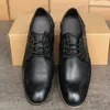 Men Smooth Leather Brogue Shoes Genuine Calfskin Formal Dress Shoe Lace-up Wedding Party Leather Black Brown Pointed Toe Oxford Shoes