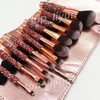 Макияж кисти Diamond 10 PCS SET COSMETICS CRASS с сумкой Профессиональная кисти для макияжа порошковая фундамент румяной подводной подводной подвод для бровей набор для бровей