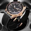 New Fifty Fathoms 50 Fathoms Bathyscaphe 5000-36S30-B52a Rose Gold Black Dial Automatic Mens Watch Nylon Leather Watches PHERETIME 2868