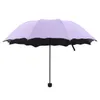 3-vikta dammtäta anti-UV-paraply Solskydd Paraply Magic Flower Dome Solskyddsmedel Portable Outdoor Rainy Gear Paraply LX1638