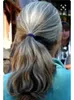 100% Real Human Hair Scrunchie Bun Up Do Hair Pieces Wavy Curly or Messy Ponytail Extension silver grey hair ponytails natural wavy