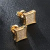 Nova chegada dos homens zircônia cúbica diamante brincos moda masculina jóias hip hop cobre ouro preenchido cz brincos jóias292m