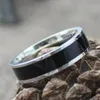 Modny pierścionek ze stali nierdzewnej Czarny pas olej olej olejki Kobiety Kobiety Biżuteria Mężczyznowa szerokość 8 mm 8 mm