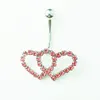 0335 2 colors Belly Button Rings Body Piercing Jewelry double heart clear5424613