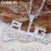 Hip Hop Plug with Letter Pendant Iced Out Full Zircon 14K GoldPlated Pendant Necklace Men Bling Street Jewelry8970943