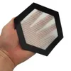Kvalitet FDA Matkvalitet Återanvändbar Non Stick Concentrate BHO WAX Slick Olje Hexagon Form Värmebeständig glasfiber 5 "Silikonbakmatta