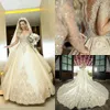 Robe de mariée en satin à longue queue, manches longues, avec des appliques en dentelle et des perles, robe de mariée, grande taille, AL4205, nouvelle collection 2020