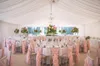 2020 Blush Różowe Ruffles Krzesło Okładki Vintage Romantyczny Krzesło Sashes Piękna Moda Wedding Party Urodziny Dekoracje