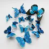 Hot new 12 couleurs 3d stickers muraux PVC simulation papillon TV fond mur chambre d'enfants décoration WCW282