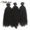 Bellahair 캄보디아 처리되지 않은 Weft Kinky 곱슬 머리 묶음 10 "-24"버진 헤어 익스텐션 이중 위사 인간의 머리카락 위사가 짜다