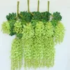 1 Set 12pcs 110 cm Wisteria de seda artificial Wisteria Fake Garden Colgando Flor Planta Vine Inicio Fiesta de Boda Decoración