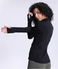 L-jk006 toptan perakende kadınlar Yoga ceket elastik Uzun kollu Spor Spor ceket spor Koşu Giyim yarım fermuar Ince atheltics ceket