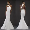 Elegante Janique Mermaid Madre degli abiti da sposa una spalla di cristallo vuota Plus Size Invitato a un matrimonio abito da sweep treno abiti di sera