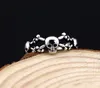Antique Thai Silver Skeleton Open Ring for Women Girls Fashion Skull Jewelry Hip Hop Finger Rings Adjustable Size Nice Gifts