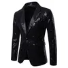 MoneRffi Mens Brillant Blazers Vestes Sequin Glitter costume Veste Hommes Discothèque DJ Scène Chanteur Blazers De Mariage Pardessus Male308h