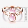 Groothandel-e dier rose goud kleur kat ring voor vrouwen meisjes roze kristal steen katjes vinger ring open verstelbare sieraden geschenken anillos