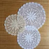 Round Lace Bomull Bordsplats Mat Virka Kaffe Placemat Kudde Jul Ny År Coaster Cup rån Tea Matily Doily Kitchen