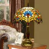 Tiffany stained glass table lamp restaurant hotel living room bedroom glass bedside lamp European decoration desk lamp Free shiping TF020