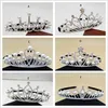 12pcs glitter coroas e tiara para meninas pérola de cristal headband casamento flor menina concurso decoração de cabelo festa de aniversário