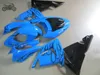 Gratis Anpassade motorcykel Fairing Kit för Kawasaki Ninja ZX-10R 2004 2005 04-05 Ligh Blue Road Race Fairings Kit ZX10R 04 05 ZX 10R