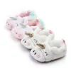 2019 New Toddler Baby Girl Flowers Unicorn Shoes Plush PU Shoes Soft Bottom Crib Shoes Spring and Autumn First Step 0-18M