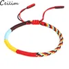 Novas pulseiras multicoloridas de nó budista tibetano boa sorte corda vermelha pulseiras trançadas para mulheres e homens