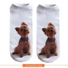 Unisex çorap popüler komik 3d köpek baskı kısa pamuk çorap kadın erkekler Noel çorap meias femme düşük kesim halhal çorap 50styles9563501