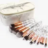 Marble Makeup Brushes Set Powder Foundation Eye Shadow Eyebrow Eyelash Lip Make Up Brush Kits Tools With Makeup Bag 15Pcs /set RRA858