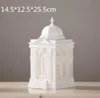 White Castle Statue Simulation House Storage Box Colophony Crafts Building Home Study Office Villa Hotel Decoration