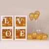 Boîte d'emballage transparente 4 pièces, boîte à ballons de mariage, décor de fête d'anniversaire de mariage, ballon Macaron en Latex pour enfants, réception-cadeau pour bébé 219s