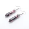 WOJIAER Natural Rhodochrosite GemStone Dangle Earrings Hexagonal Pointed Reiki Chakra Beads For Women Jewelry R3071