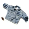 Flickor Denim Jacket Cardigan Coat Kids Jacket för tjejer Rippade hål Barn Jeans Coats Outwear Kostym Kids Denim