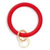 New trendy fashion ins designer cute lovely silicone rubber convenient keychain bangle bracelet for woman