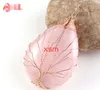 Natural Purple Quartz Opal Stone Hangers Handgemaakte Rose Gold Color Tree of Life Wrapped Drop Shaped Crystal Hanger Necklace GB564