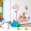 DIY Wall Sticker Elephants Spray Bakgrundsbilder Art Mural Vattentät Babyrum Mätning Höjd Vägg Klistermärken Heminredning