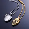 Mode hommes bijoux de fête argent acier inoxydable Punk crâne collier hommes argent colliers or masque pendentifs bijoux pour cadeau