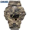 Nowy kamuflaż zegarek wojskowy marka SMAEL zegarki sportowe LED zegar kwarcowy męski zegarek sportowy 8001 męski zegarek wojskowy wodoodporny LY191213