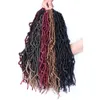 18 Inch Long Ombre Synthetic Braiding Hair Bundles Faux Locs Curly Crochet Hair Extensions Soft Dreads Crochet Braids Soft Dreadlo2827517