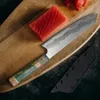 Alta Qualidade de 8 polegadas Chef Faca 7 Camada Composição 440C Aço Afiado Japonês Faca Cutelo Slicing Paring Gyuto Punho Octogueiro Cozinha Ferramentas