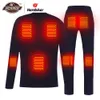 Moto chauffée hommes chauffage t-shirt Moto électrique USB chauffé sous-vêtements thermiques ensemble garder au chaud pour l'automne hiver 2 couleur9022863