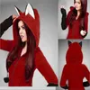 Hot Anime Fox Orelhas Ears Felpa con cappuccio Arancione Felpe Decorazione palla di peluche Giacca Halloween Cosplay Donna New Kawaii Outwear V191129