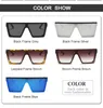 Partihandel-Fashion Solglasögon för män Oversize Driving Cool Black One Piece Designer Sun Glasses Square Male Eyewear