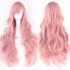 Size: adjustable synthetic Select color 80cm White Black Blonde Blue Red Green Pink Silver color Long Curly Wigs Fashion Cosplay Wavy