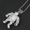 Haute qualité Hip Hop bijoux CZ pierre Bling Ice Out Shrek pendentifs collier pour hommes rappeur bijoux or argent Color9222869