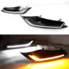 2Pcs DRL 12V LED car Driving daytime running light fog lamp with flow yellow turn Signal for Mazda 3 Axela 2019 2020 2021 2022